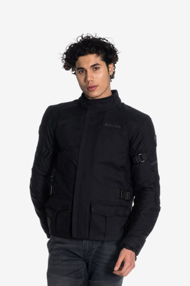 Scudo Vivaldi 4 Mevsim Motosiklet Montu - Siyah/Siyah