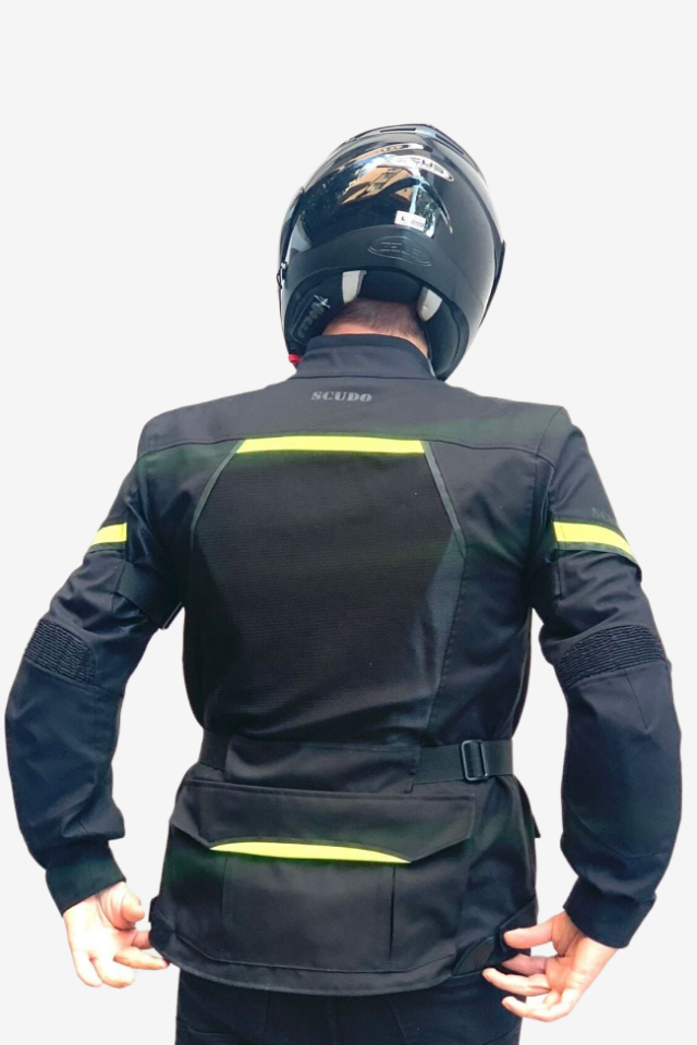 Scudo Vivaldi 4 Mevsim Motosiklet Montu - Siyah/Sarı