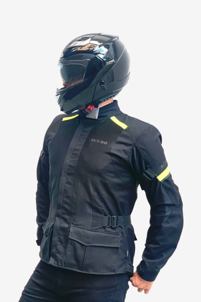 Scudo Vivaldi 4 Mevsim Motosiklet Montu - Siyah/Sarı