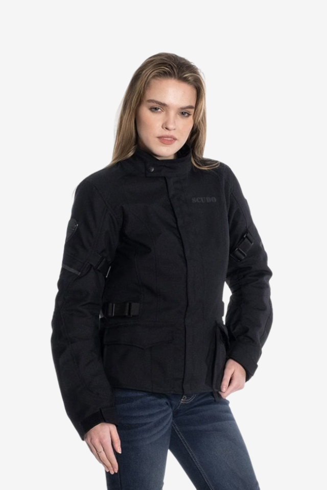 Scudo Vivaldi 4 Mevsim Kadın Motosiklet Montu - Siyah/Siyah