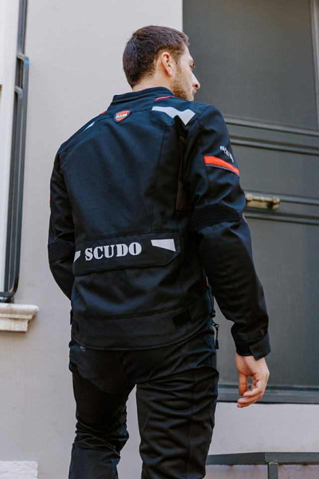 Scudo Madrid 3 Mevsim Erkek Motosıklet Montu - Siyah Kırmızı