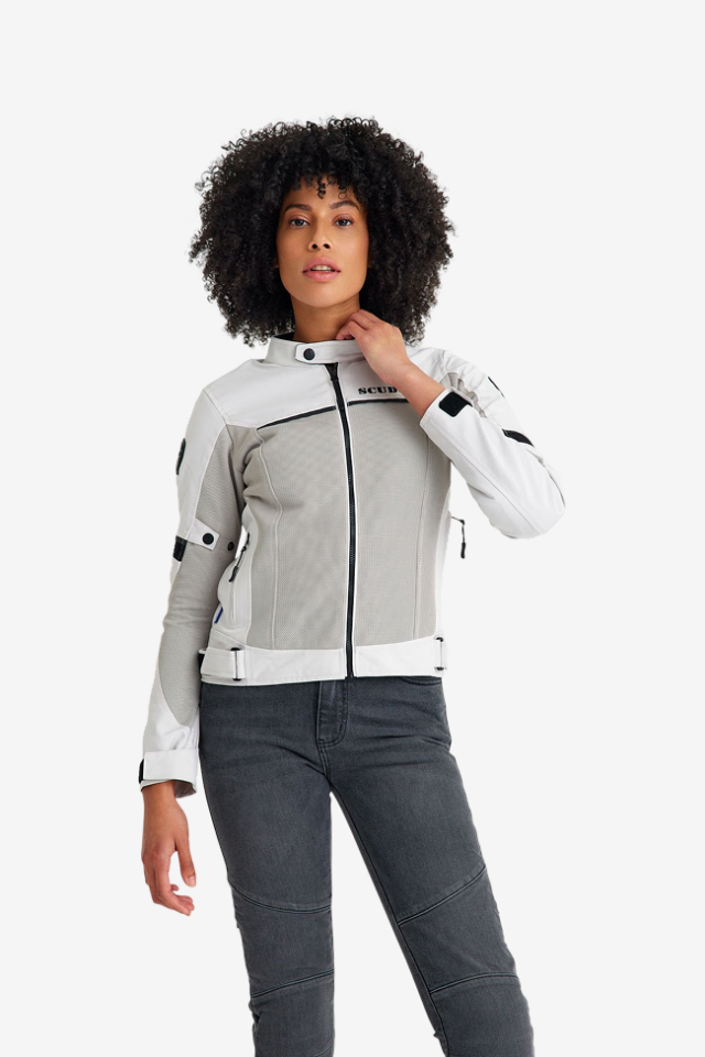 Scudo Paris Gri Yazlık Fileli Kadın Motosiklet Montu