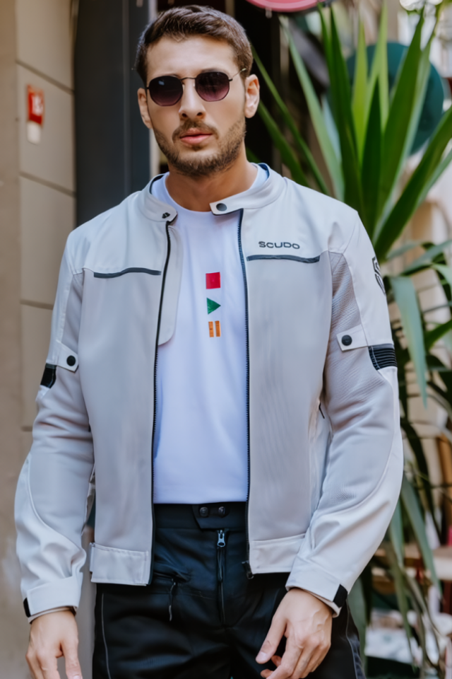 Scudo Milano Gri Yazlık Fileli Erkek Motosiklet Montu