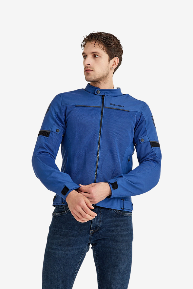 Scudo Milano Mavi Yazlık Fileli Erkek Motosiklet Montu