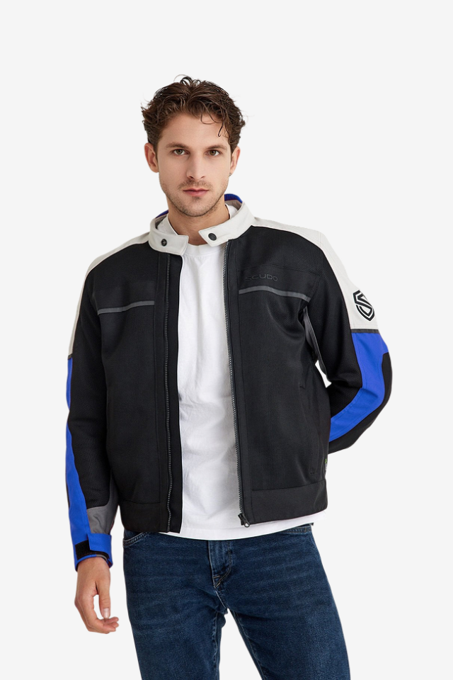 Scudo Santiago Mavi Yazlık Fileli Erkek Motosiklet Montu