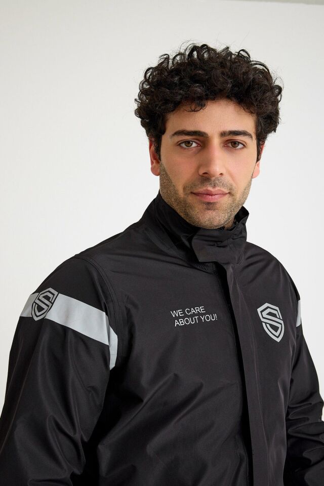 Scudo Peru Siyah Üst Motosiklet Yağmurluğu