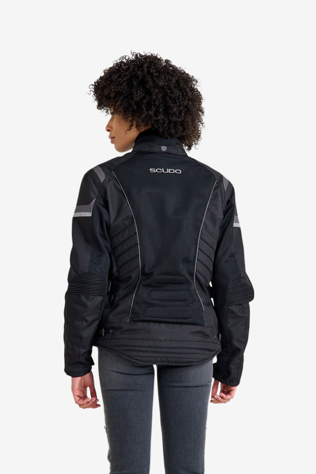 Scudo Lisbon 4 Mevsim Kadın Motosiklet Montu Siyah/Gri