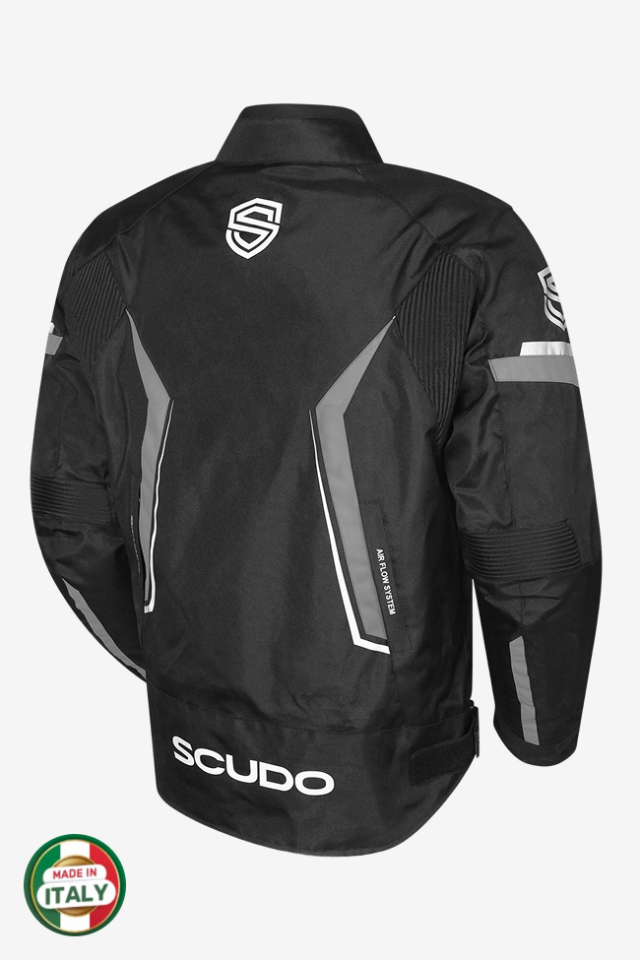 Scudo Roma 4 Mevsim Erkek Motosiklet Montu Siyah/Gri