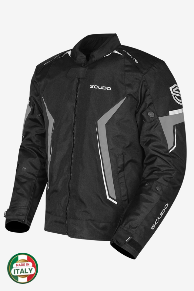 Scudo Roma 4 Mevsim Erkek Motosiklet Montu Siyah/Gri