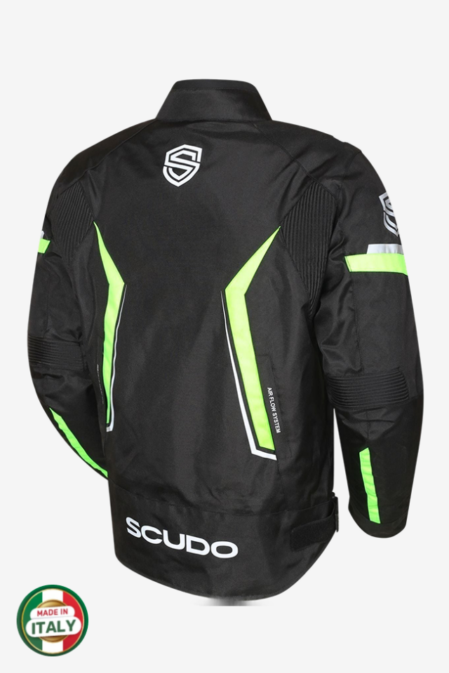 Scudo Roma 4 Mevsim Erkek Motosiklet Montu Siyah/Sarı