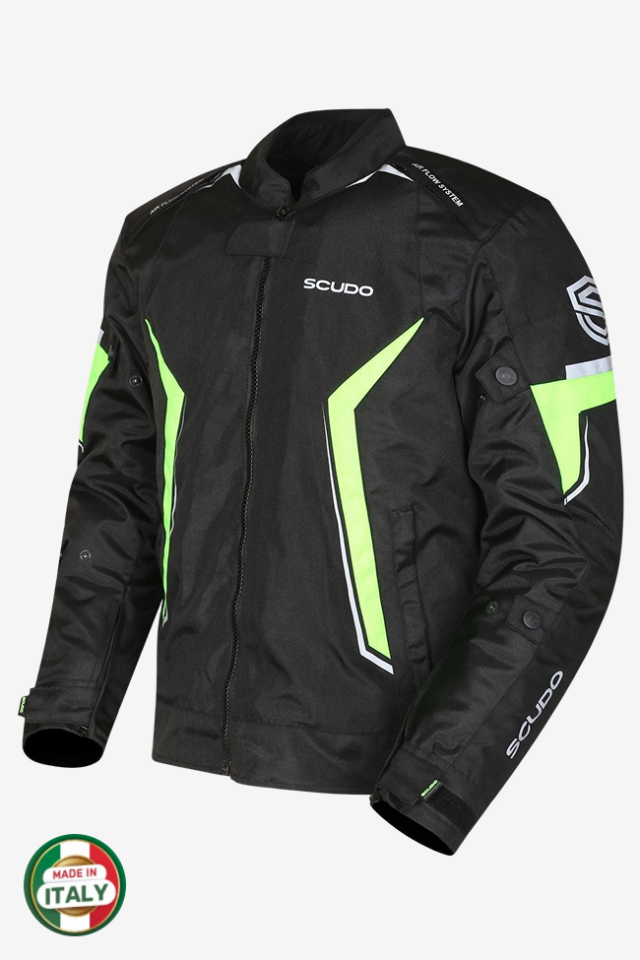 Scudo Roma 4 Mevsim Erkek Motosiklet Montu Siyah/Sarı