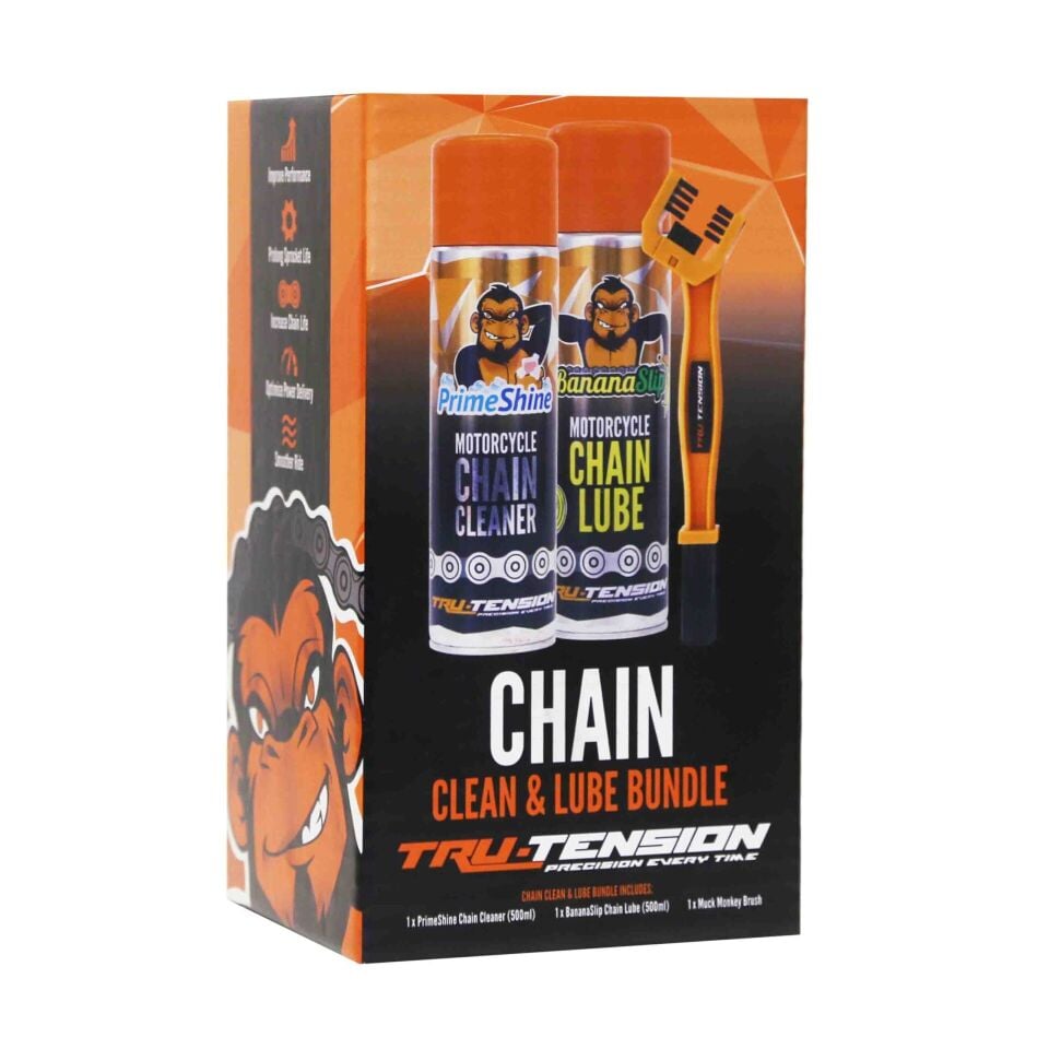 Tru-Tension M015 Chain Clean & Lube Bundle Motosiklet Zincir Temizleme ve Yağlama Kiti