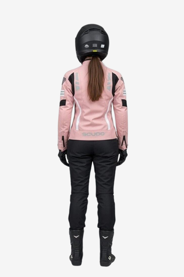 Scudo Lyon Pembe 4 Mevsim Kadın Motosiklet Montu