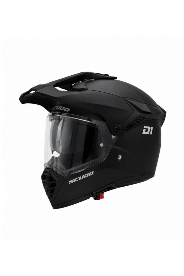 Scudo D1 Güneş Vizörlü Ece 22.06 Sertifikalı Enduro Motosiklet Kaskı Mat Siyah